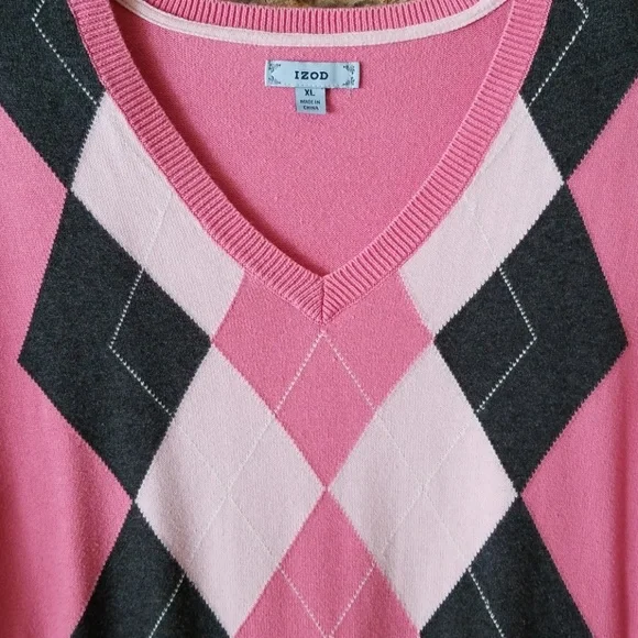 EUC - Izod Argyle Sweater (XL) - Picture 2 of 5